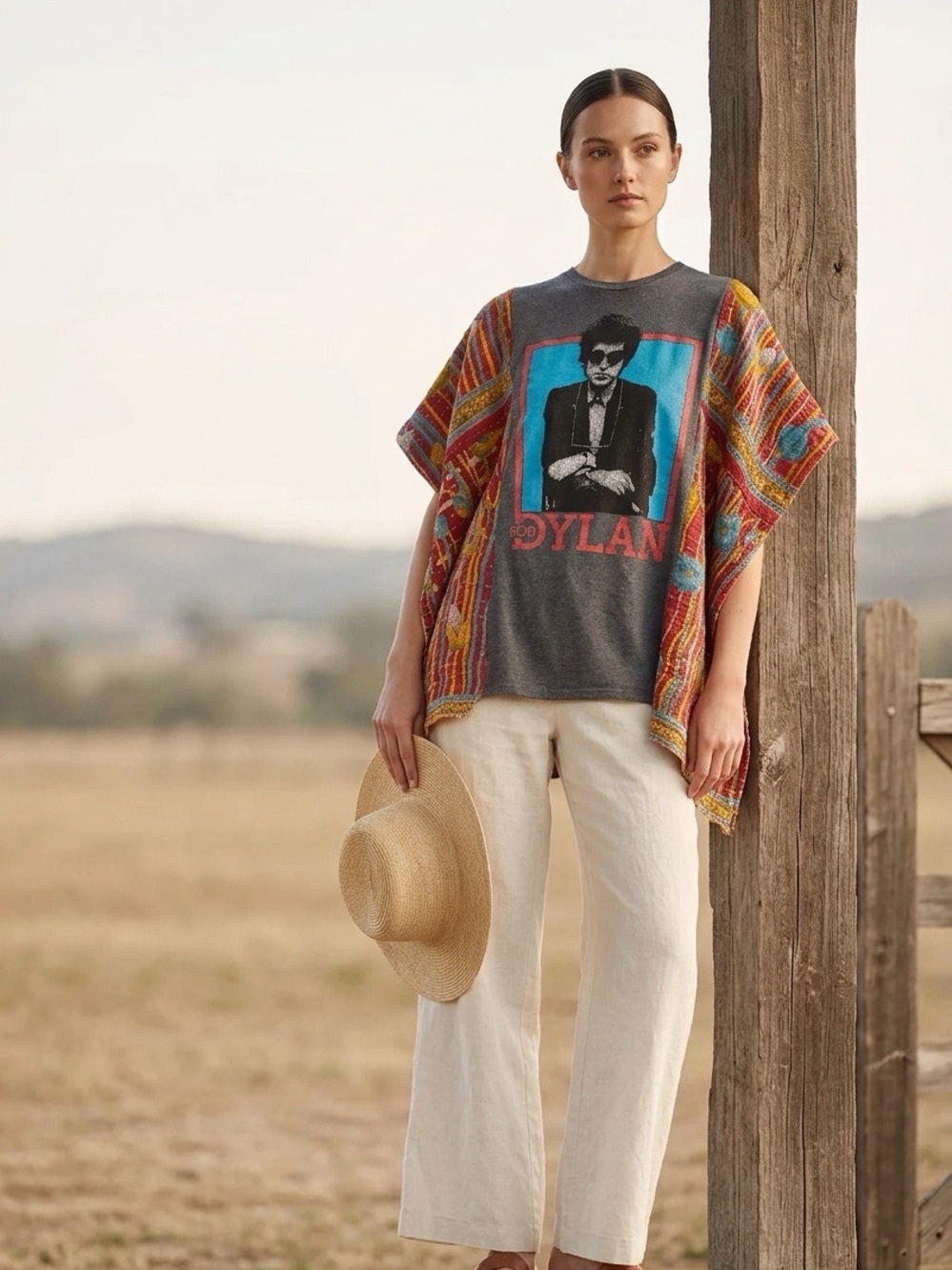 Handcrafted Upcycled Bob Dylan Kantha Tunic NWT One Size